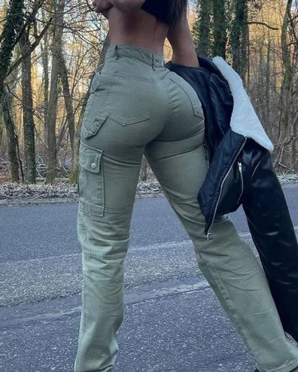 High-Stretch Solid Color Casual Work Jeans