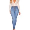 High Waist Hip Lifting Slim Breasted New Stretch Skinny Jeans-curvy-faja