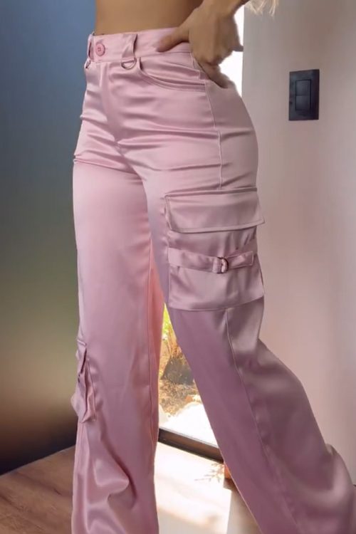 Satin Work Style Loose Casual Pants（Pre-Sale)