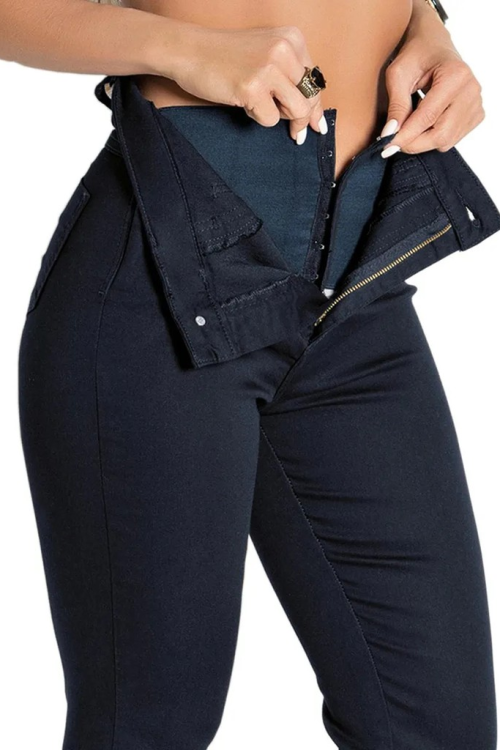 Jeans High Waist With Super Lipo Spandex-curvy-faja