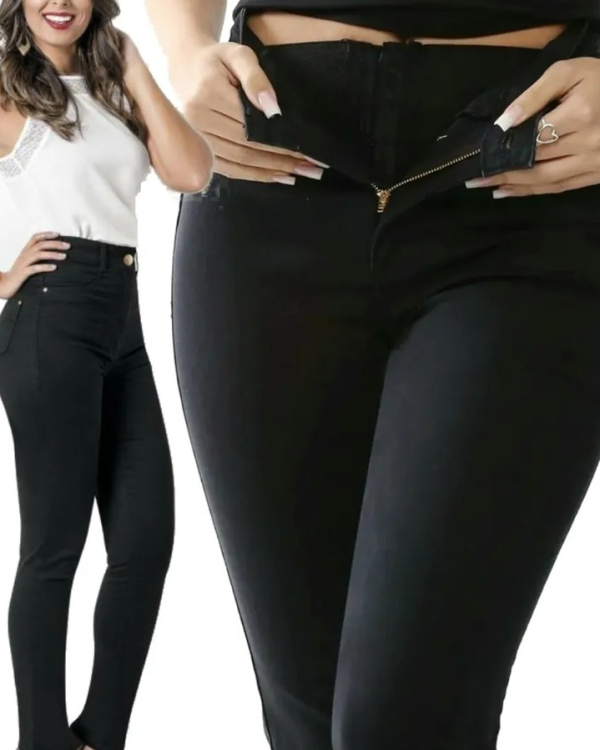 Jeans High Waist With Super Lipo Spandex-curvy-faja