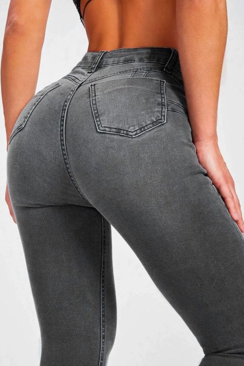 Slim fit pencil pants stretch high-rise jeans