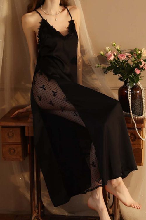 Sexy Lace Embroidered Pajama Set