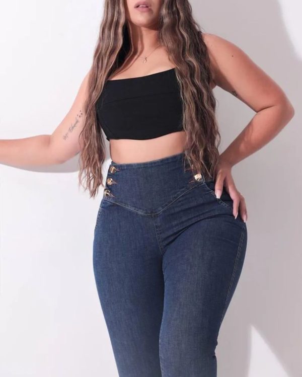 Tan Jean Shorts for Women Womens Jeans Casual Mid Waist Pants Trousers Pockets Classic Denim Jeans-curvy-faja