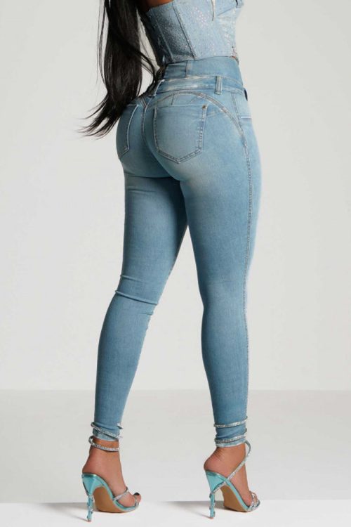 High-Waisted, Back-Zip Skinny Jeans (Pre-Sale)