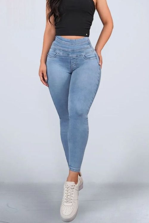 High Rise Skinny Peach Hip High Waist Jeans (Pre-Sale)