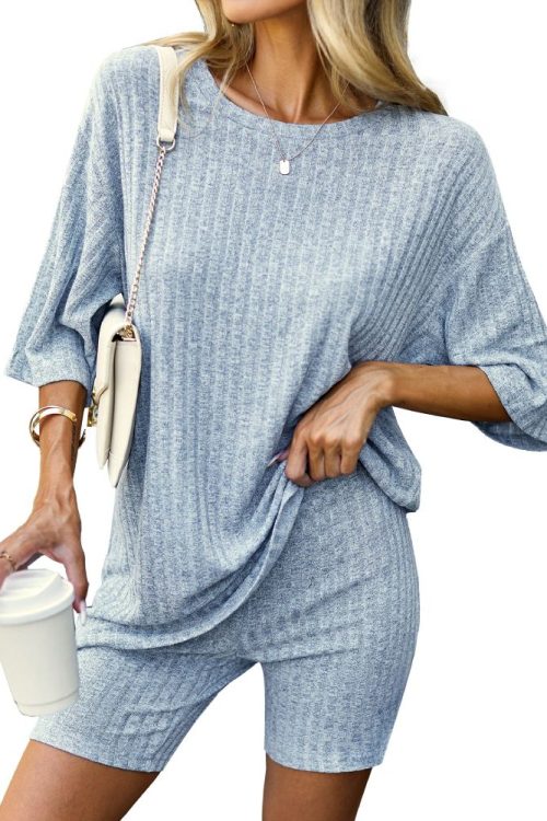 Knit Pajamas 2 Piece Lounge Sets