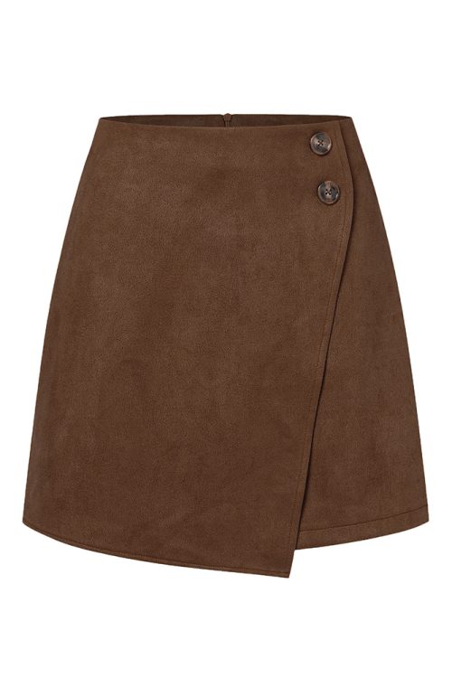 Autumn And Winter Suede Irregular Skirt