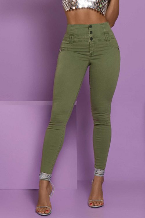 High-Waisted, Back-Zip Skinny Jeans (Pre-Sale)