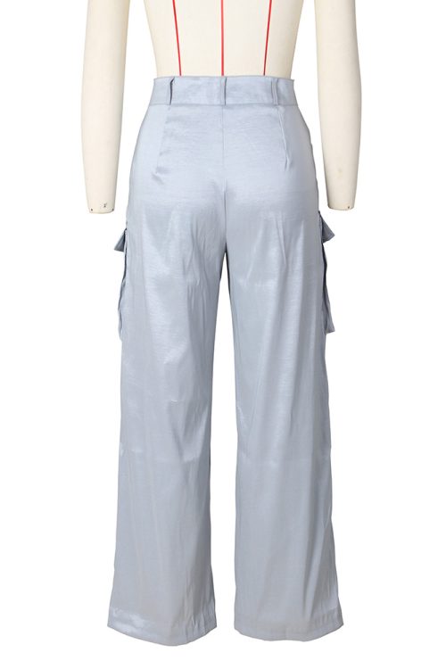 Satin Cargo-Style Trousers
