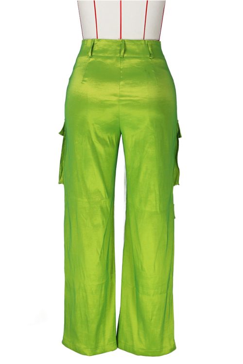 Satin Cargo-Style Trousers