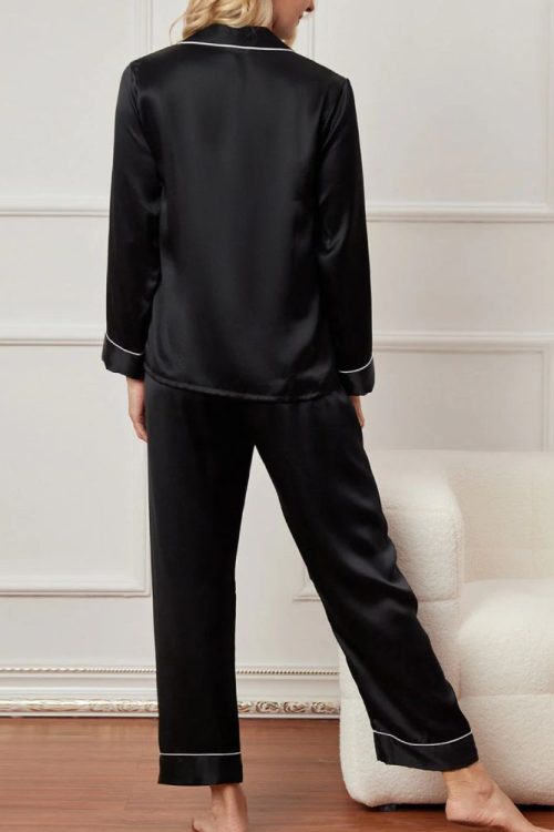 Women‘s Long Sleeve Pure Silk Pajamas Set