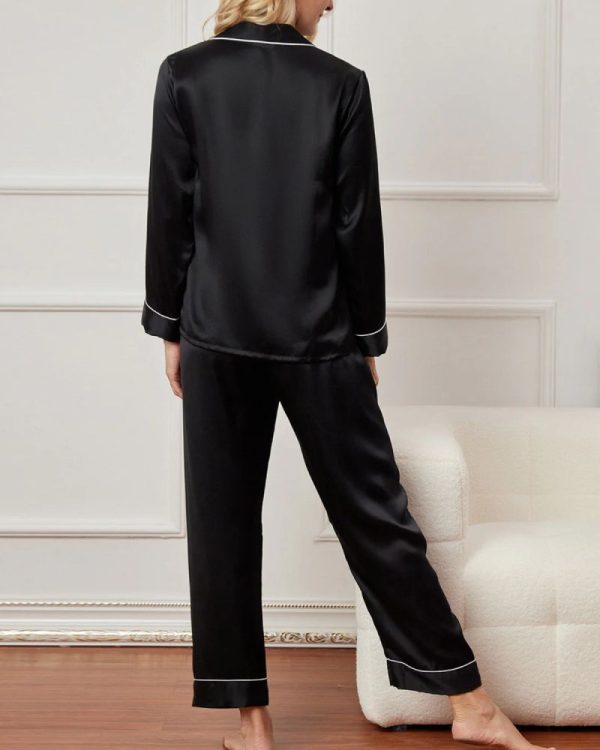 Women‘s Long Sleeve Pure Silk Pajamas Set