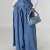 High Waist Zipper Wide Leg Denim Women Pants Jeans Casual Floor Loose Ladies Spring Longs Feminine