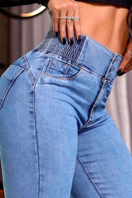 Skinny Flared Jeans With Elastic Waistband (Pre-Sale)