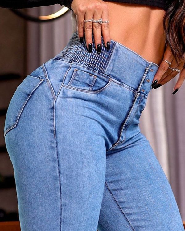 Skinny Flared Jeans With Elastic Waistband (Pre-Sale)