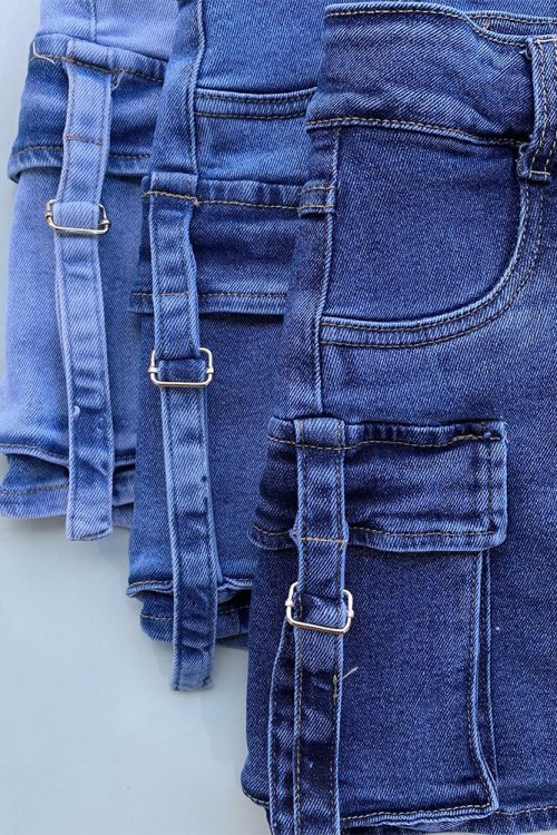 Workwear Denim Shorts Skirt (Pre-Sale)