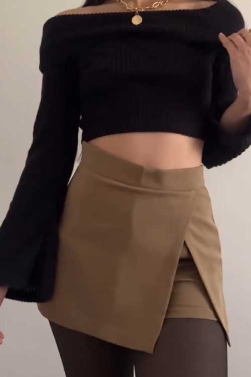 Front Slit Hip Shorts Skirt (Pre-Sale)