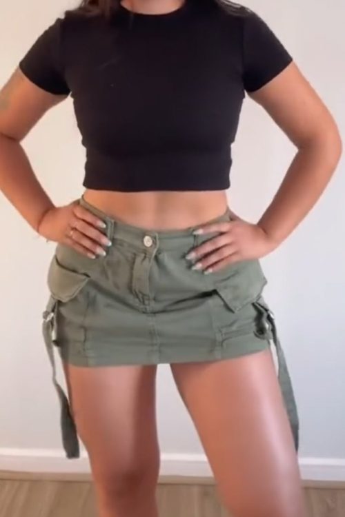 Workwear Style Hip Shorts Skirt