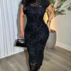 Velvet Shadow Bodycon Dress (Pre-Sale)