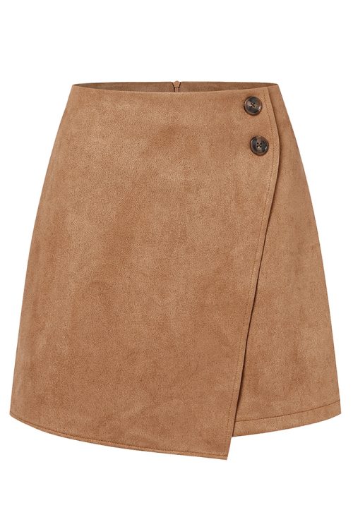 Autumn And Winter Suede Irregular Skirt