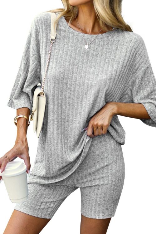 Knit Pajamas 2 Piece Lounge Sets