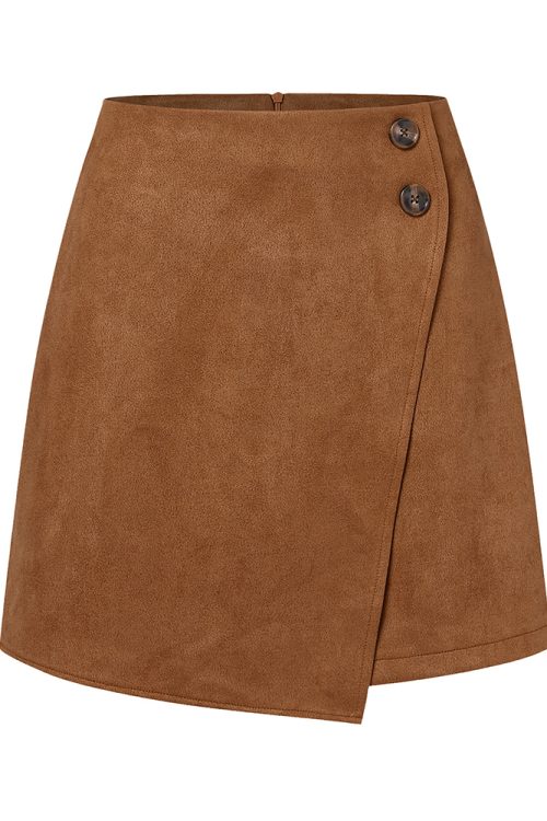 Autumn And Winter Suede Irregular Skirt
