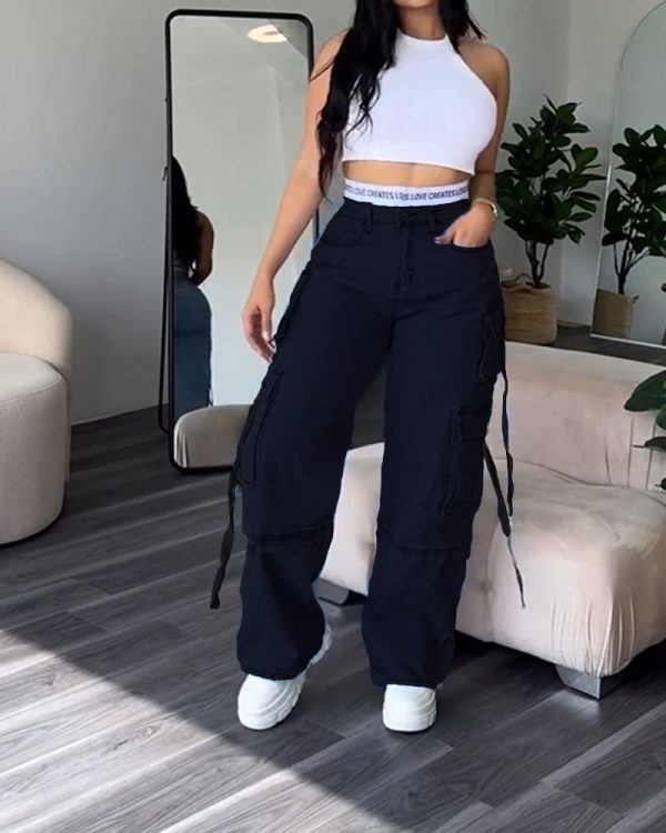 Alphabet Belt Cargo Jeans （Pre-Sale)