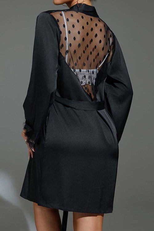 Mesh Polka Dot Ice Silk Patchwork Home Clothes